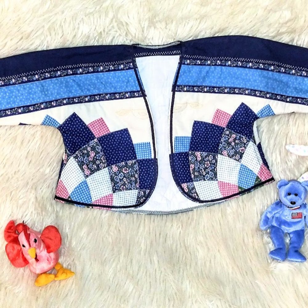 Quilted Toddler Coat, Vintage Quilted Kids Jacket, Hand Made Patchwork Jacket